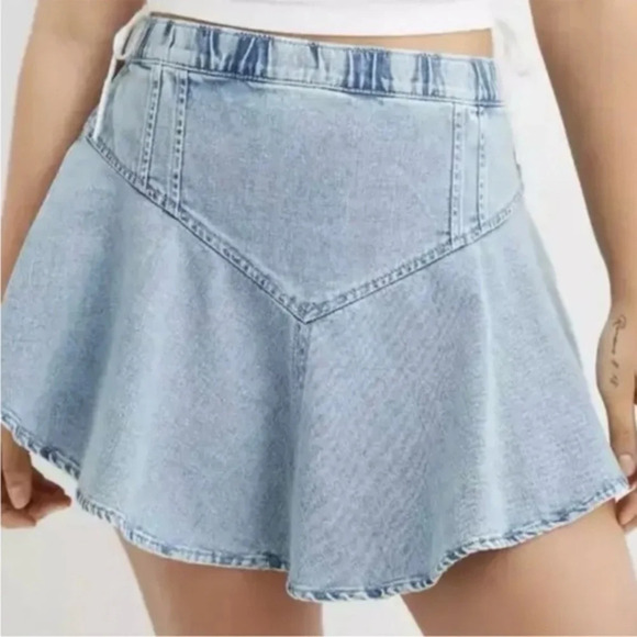 aerie Dresses & Skirts - New Aerie Circle Denim Mini Skirt Blue